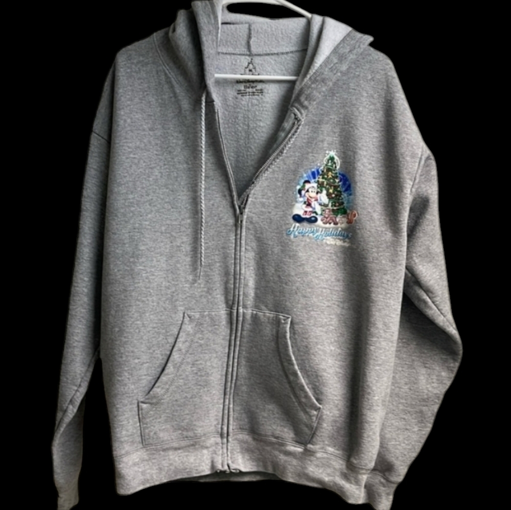Disney World 2016‎ Holiday Gray Zip-up Hooded Jacket, Unisex Adult - Picture 3 of 14
